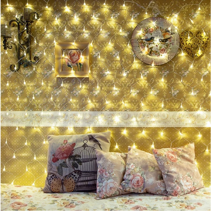 Гирлянда световая сетка 217-116 288 LED (теплый белый), фото 4