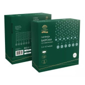 Новогодняя гирлянда Бахрома со снежинками 2.4х0.9 м 255-075 (белый), фото 8