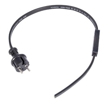 Комплект подключения для двухжильной гирлянды Belt-light (шнур 1.5 м с вилкой. коннектор) 331-003 (черный), фото 1