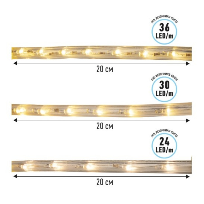 Новогодняя гирлянда Дюралайт LED 100 м 121-155 (белый), фото 7