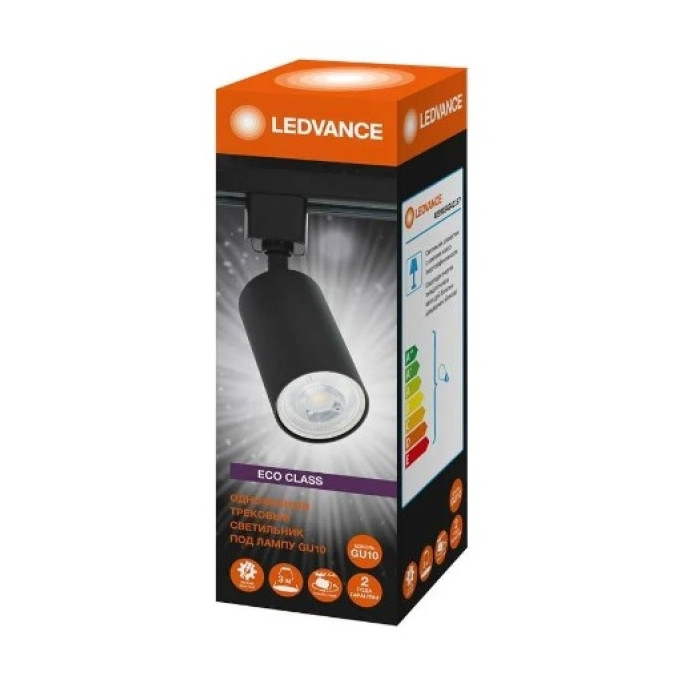 Трековый светильник ECO TRACKSP 1PH GU10 BKRD 80X1 RU LEDV, фото 2