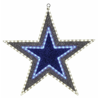 2D-фигура Звезда бархатная 61 см (зеленый/белый/голубой) [514-015], фото 1