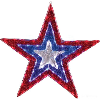 2D-фигура Звезда бархатная 91 см (красный/голубой/белый) [514-022], фото 1