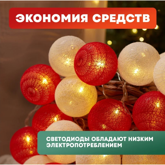 Новогодняя гирлянда Магия 3.5м 304-007 (теплый белый), фото 6