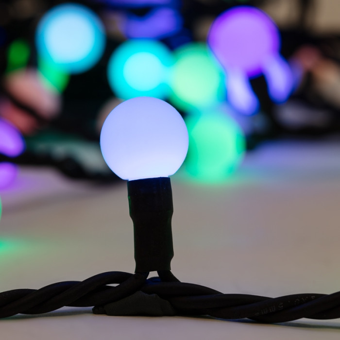 Новогодняя гирлянда Мультишарики 10 м 303-509-4 RGB, фото 3
