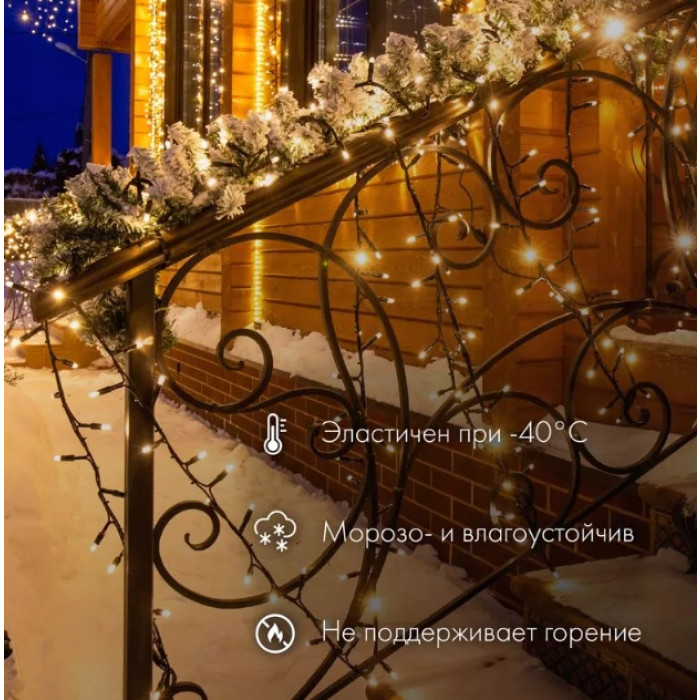 Новогодняя гирлянда Нить (дюраплей) 20 м постоянное свечение 315-505 (белый), фото 2