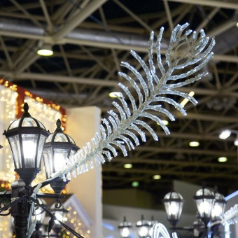 2D-фигура Перо павлина панно 80х50 см S-0003 (белый), фото 1