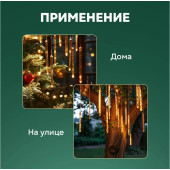 Гирлянда сосулька Тающие сосульки 256-423 (теплый белый), фото 4