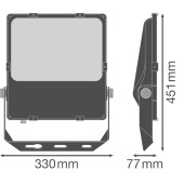 Прожектор FLOODLIGHT PERFORMANCE ASYM 45x140 150 W 4000 K BK, фото 5