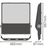 Прожектор FLOODLIGHT PERFORMANCE ASYM 45x140 290 W 4000 K BK, фото 4