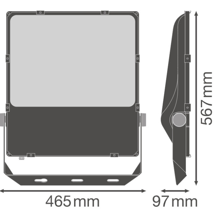 Прожектор FLOODLIGHT PERFORMANCE ASYM 45x140 290 W 4000 K BK, фото 4