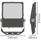 Прожектор FLOODLIGHT PERFORMANCE ASYM 45x140 50 W 4000 K BK, фото 5